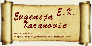 Evgenija Karanović vizit kartica